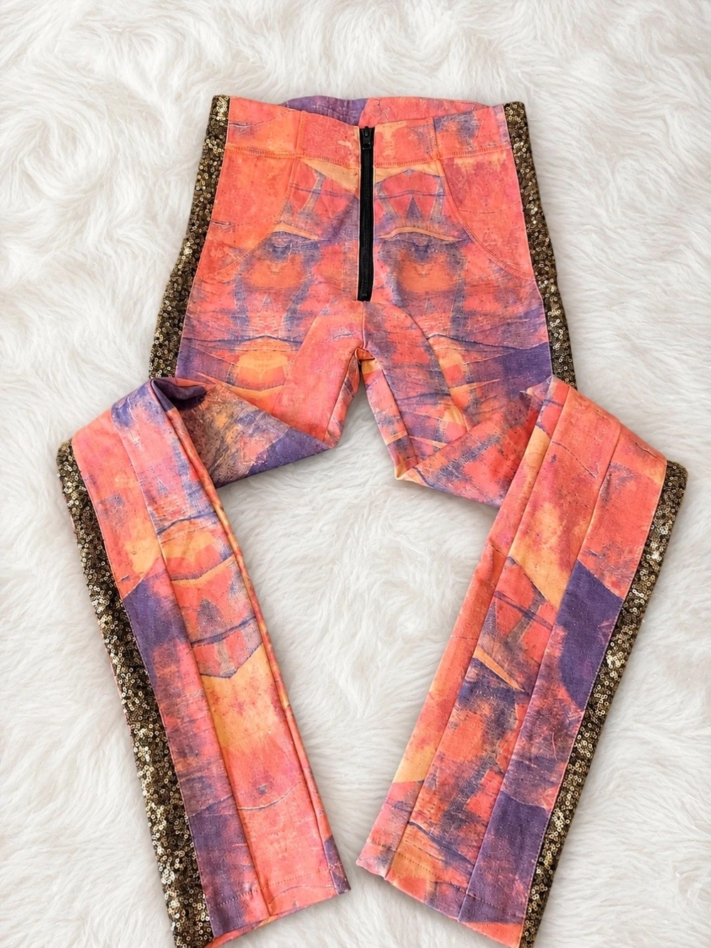 One Teaspoon Dragon STONE Jag Leggings Pants Sequin Side Trim NWT